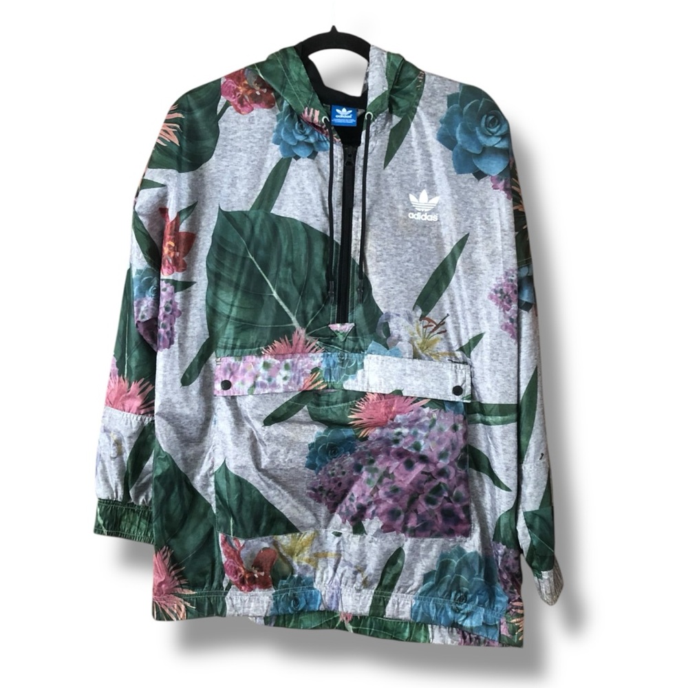 Adidas Original Training Floral Windbreaker Jacket Size Medium